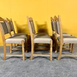 Danish vintage set of 6 oakwood dining chairs