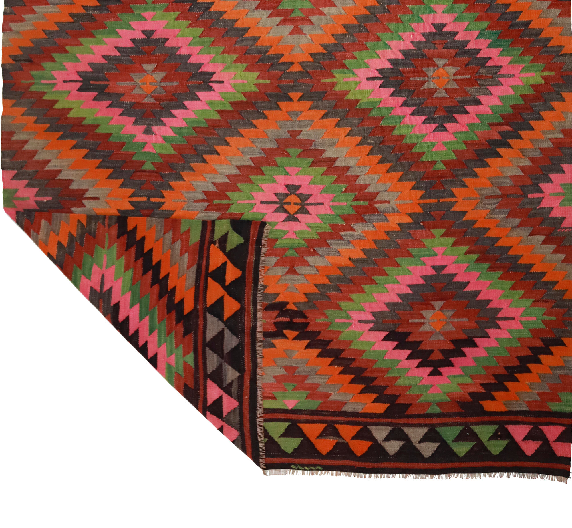 Anatolian handmade kilim rug 283 cm x 200 cm