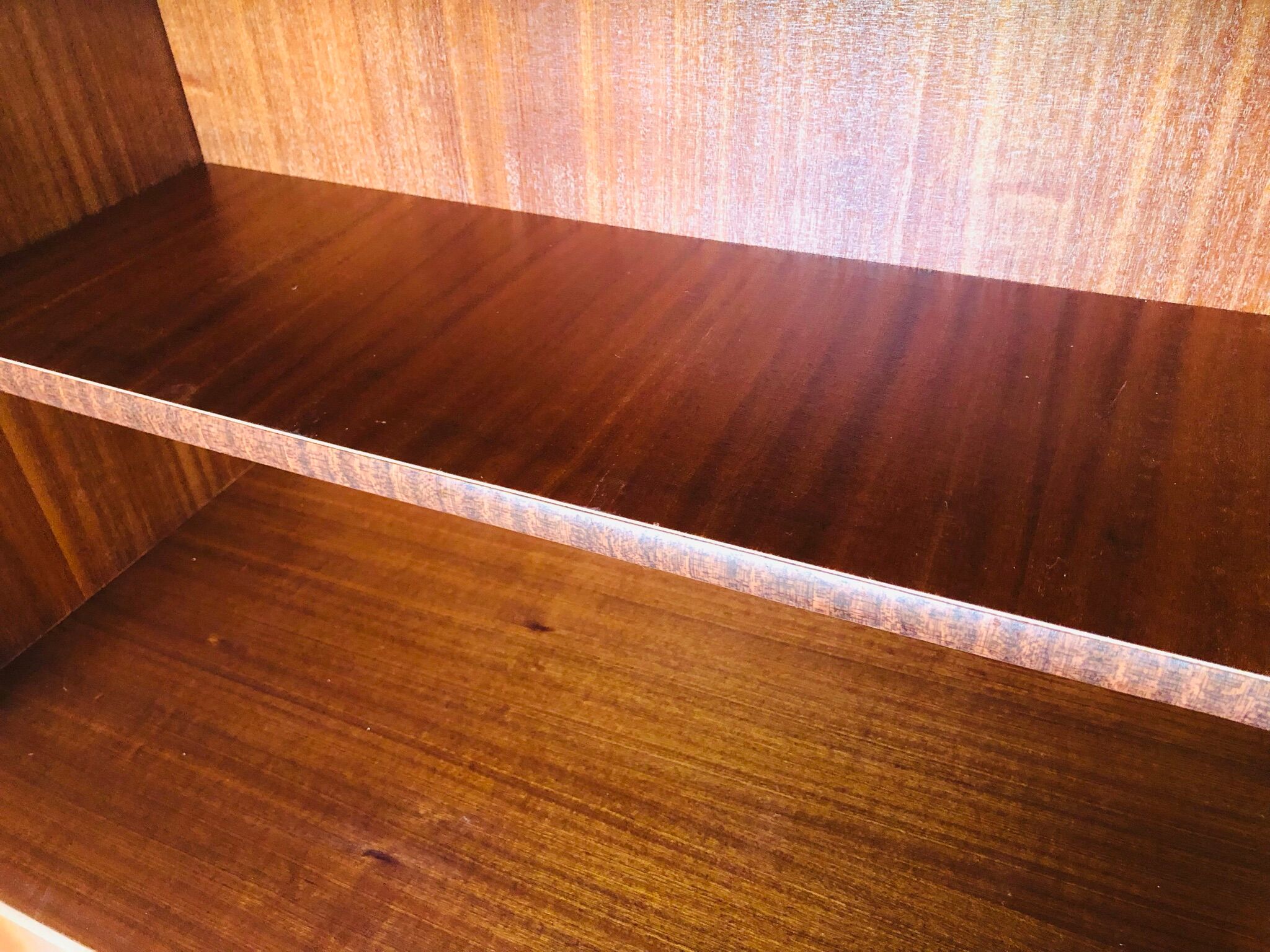 Storage cabinet with double compartment, metal feet circa 60's
