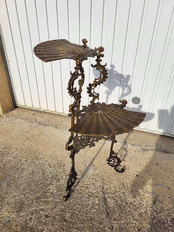 3-tier bronze napoleon iii pedestal table plant holder from the 19th century
