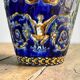 Antique baluster vase in Gien earthenware with blue Renaissance decoration - H: 26 cm