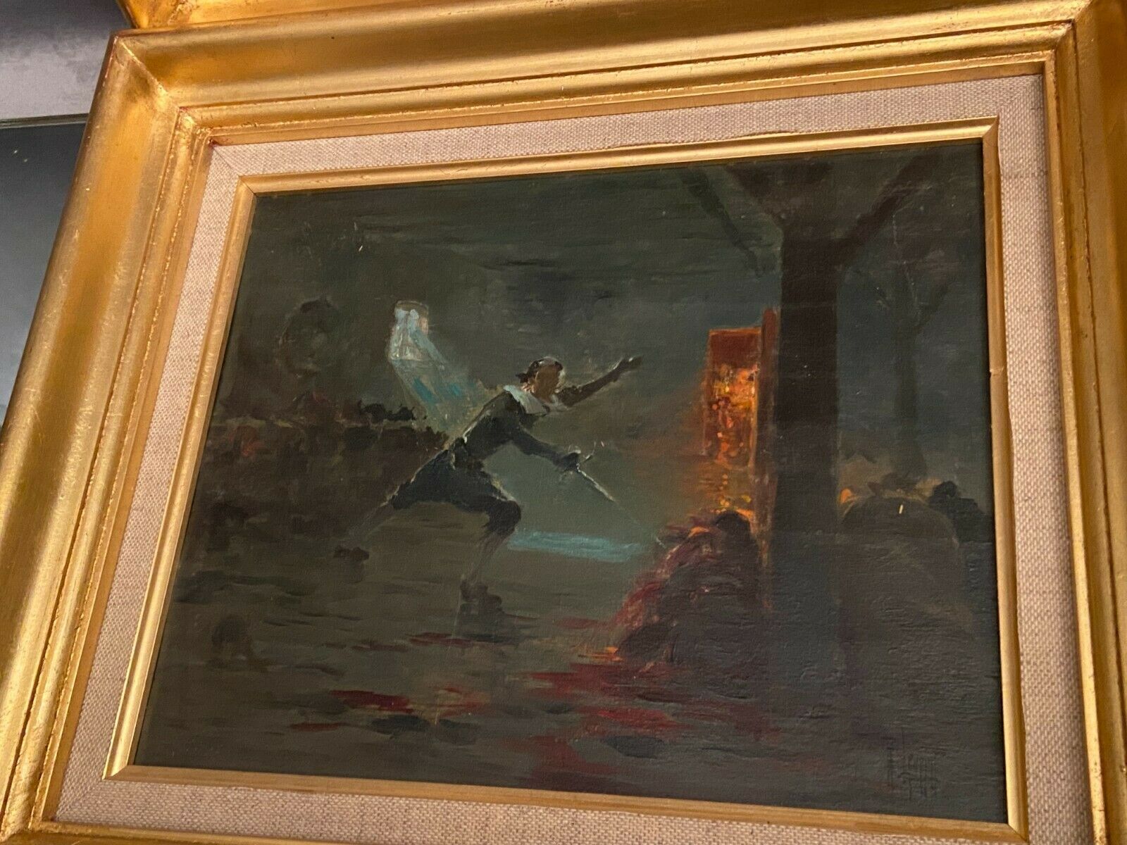 Suite of 4 paintings signed René Leverd 1872-1938 Don Quixote