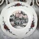 Set of 6 flat plates Sarreguemines model Obernai