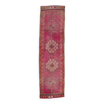 Rug For Hallway Pink Vintage Runner Rug, 88x334Cm