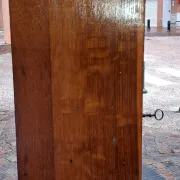 Vintage wooden wall display cabinet, chalet country design.