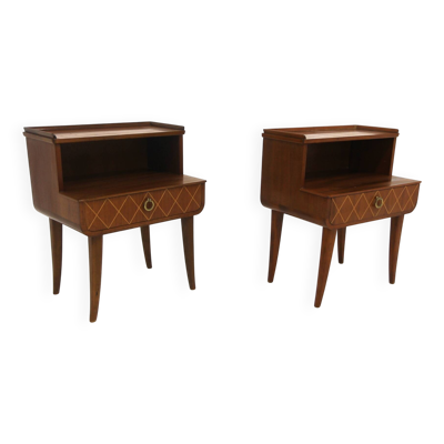 Set de 2 tables de chevet en acajou, AB Martin G. Andersson, Suède, 1940