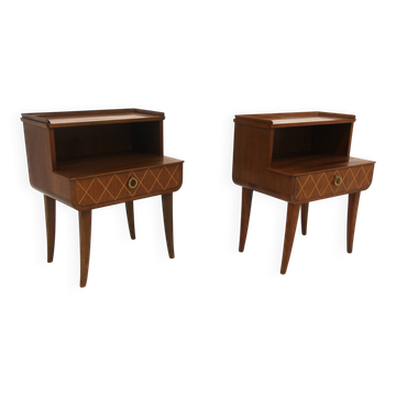 Set de 2 tables de chevet en acajou, AB Martin G. Andersson, Suède, 1940