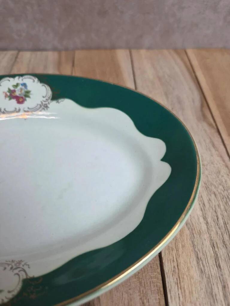 Ravier Iron Earth Digoin Sarreguemines Champagne 2 – green and flowers