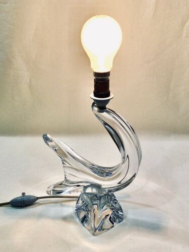 Daum - Crystal Swan Lamp