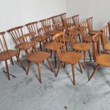 Set of 18 Scandinavian style bistro chairs, 60s
