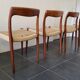 Danish dining chairs in wood and paper cord