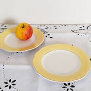 Yellow dessert service in Lunéville earthenware, Jonquille model