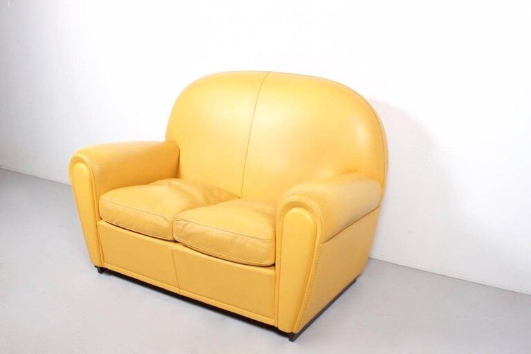 Poltrona Frau vanity fair beautiful yellow leather sofa