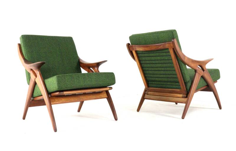 De Ster "Knoop" - armchair 'Glane' mid century modern Dutch Design in teak
