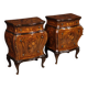 Pair of Louis XV style inlaid Lombard bedside tables