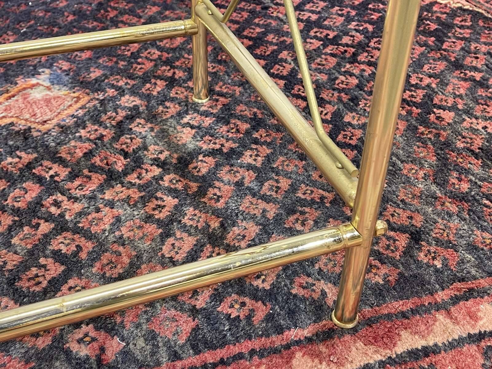 Glass and brass coffee table - 1970s