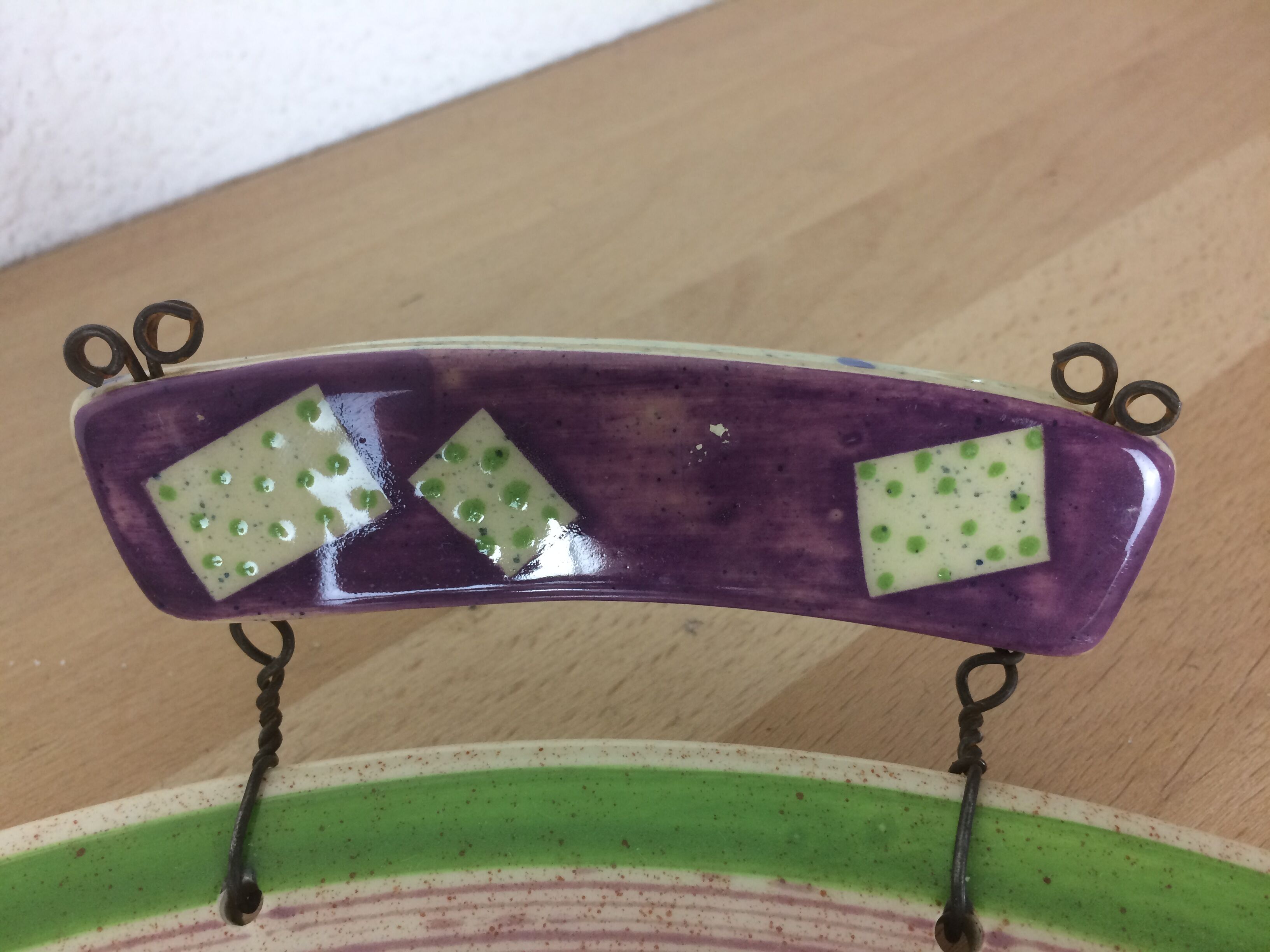80s ceramic tray, signed