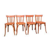 4 antique bistro chairs in curved wood