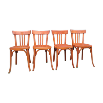 4 chaises de bistrot anciennes en bois courbé