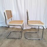 Ensemble de 2 chaises Cesca vintage de Marcel Breuer : chaises de salle à manger en osier style Mid-Century Modern