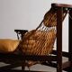 Jangada lounge chair with ottoman in cognac leather by Jean Gillon, Brazil, 1960s