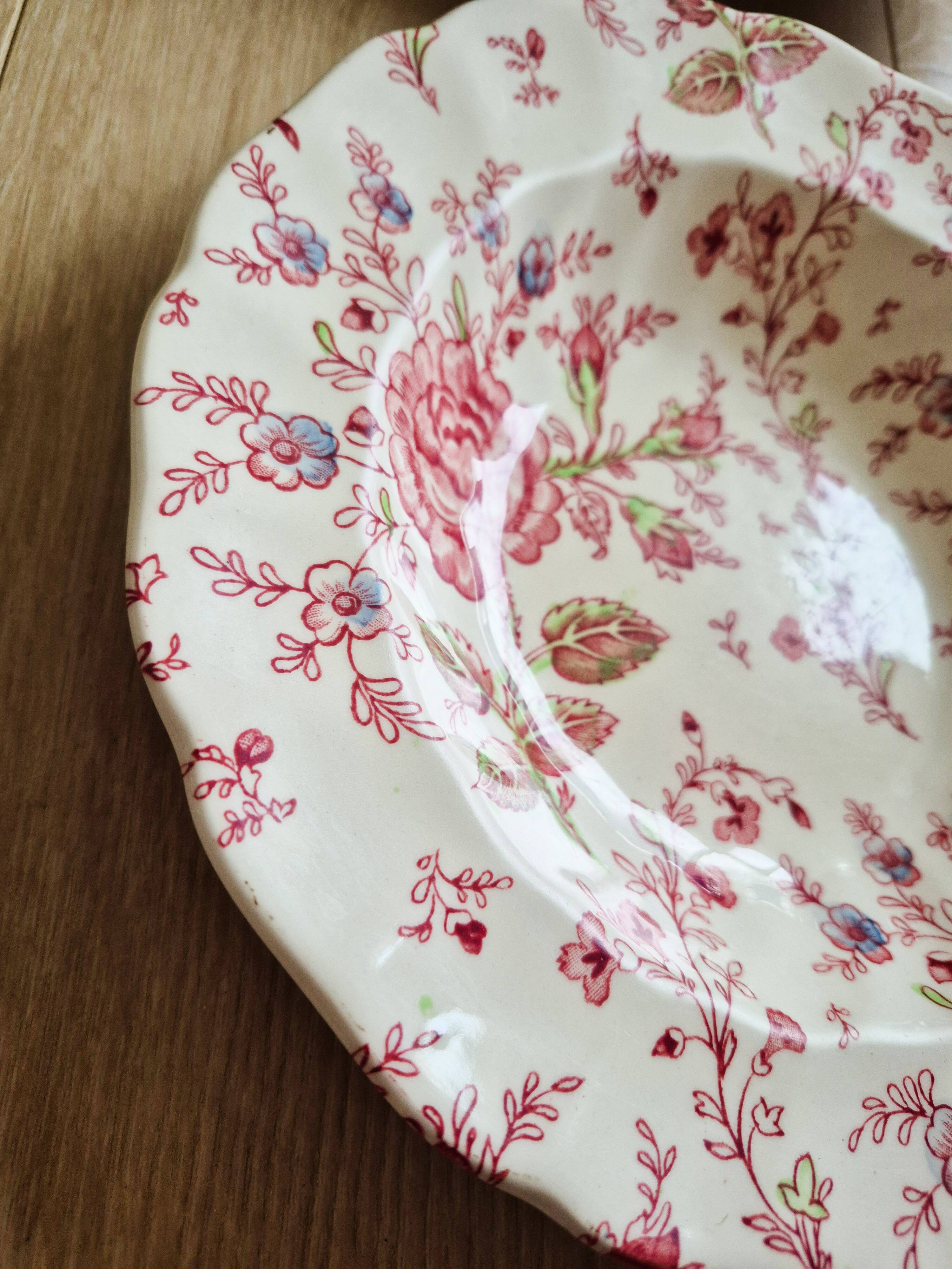 Deep plates (4) Johnson Brothers Rose chintz - Johnson Bros