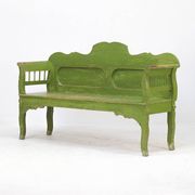 Painted Rustic Farmhouse Folk Art Wooden Bench