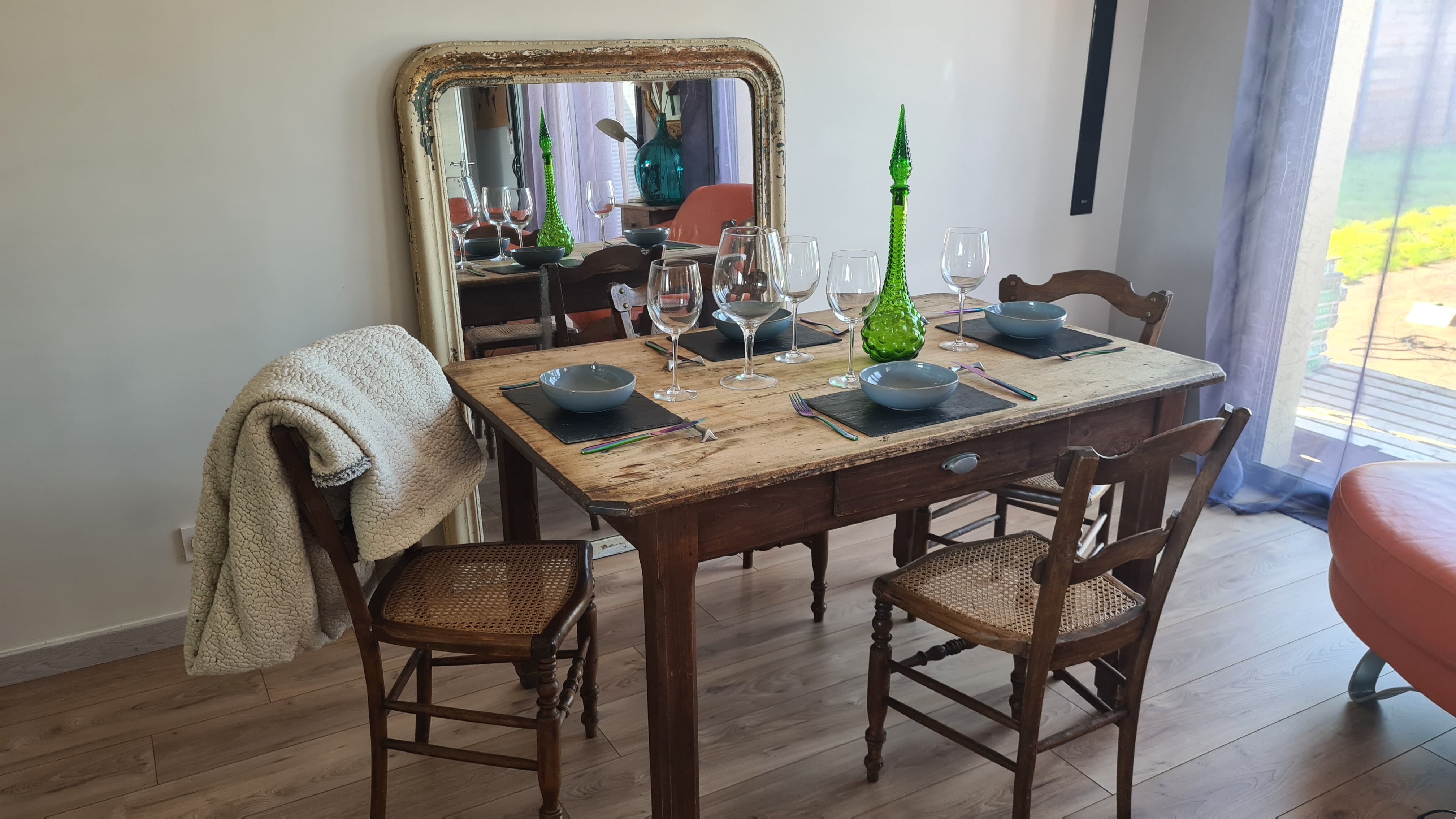 Mirror Louis Philippe shabby chic 139 x 106 cm