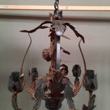 Tole chandelier with floral pattern