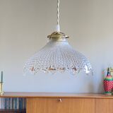 Suspension ancienne lustre abat jour en verre épais LAMP-7298