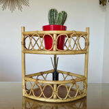 Rattan corner shelf 60s 70s