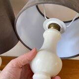 Paire de lampes en albâtre vintage