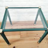 Side table end of sofa in vintage green metal