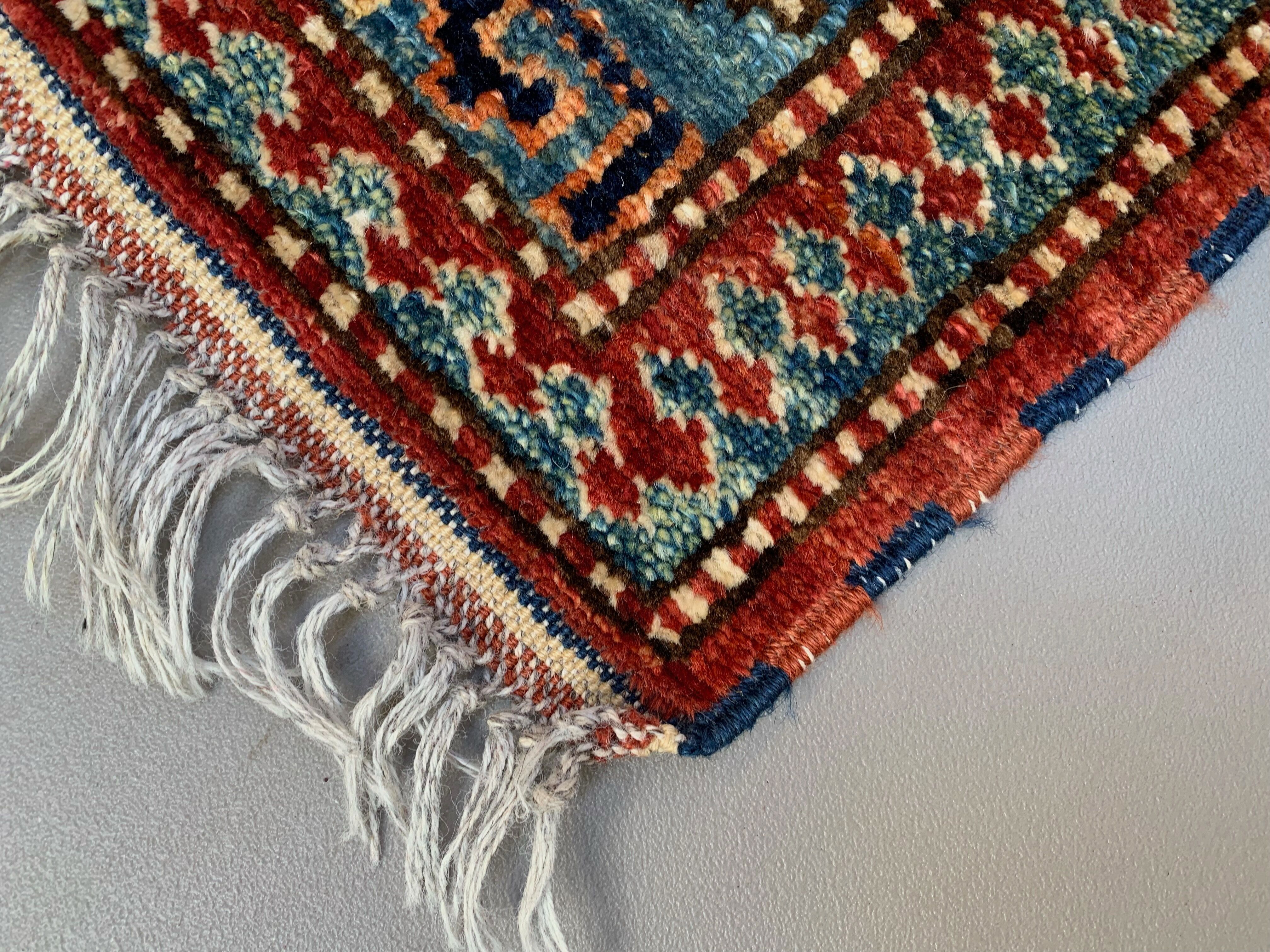 Afghan wool sevan kazak rug 185x143 cm chobi