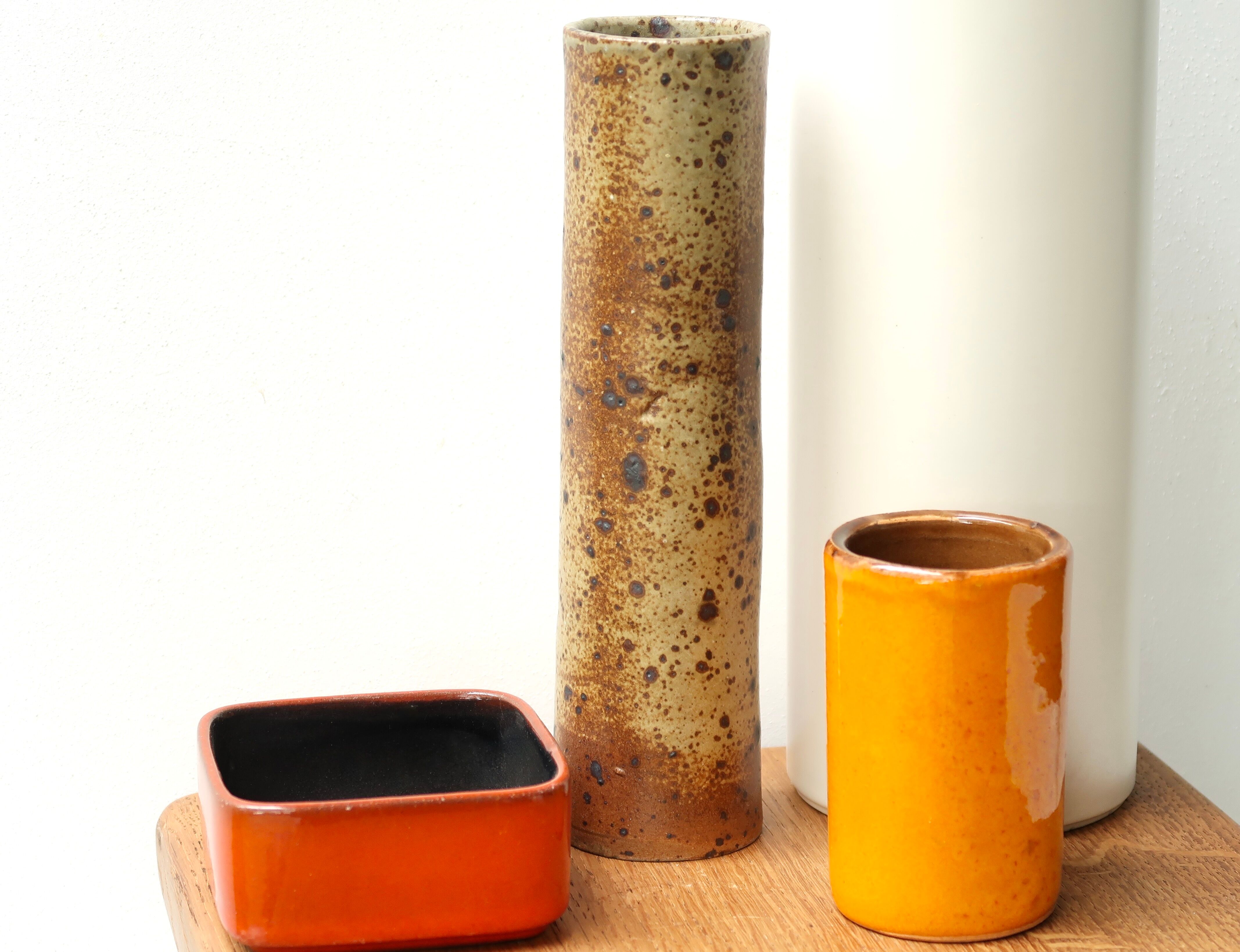 Sandstone roller vase by Charles Gaudry, 60s