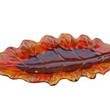 Grand bol vintage français en faïence de Vallauris, en forme de feuille