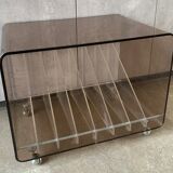 Michel Dumas' record player holder for Roche Bobois 1970 in Lucite