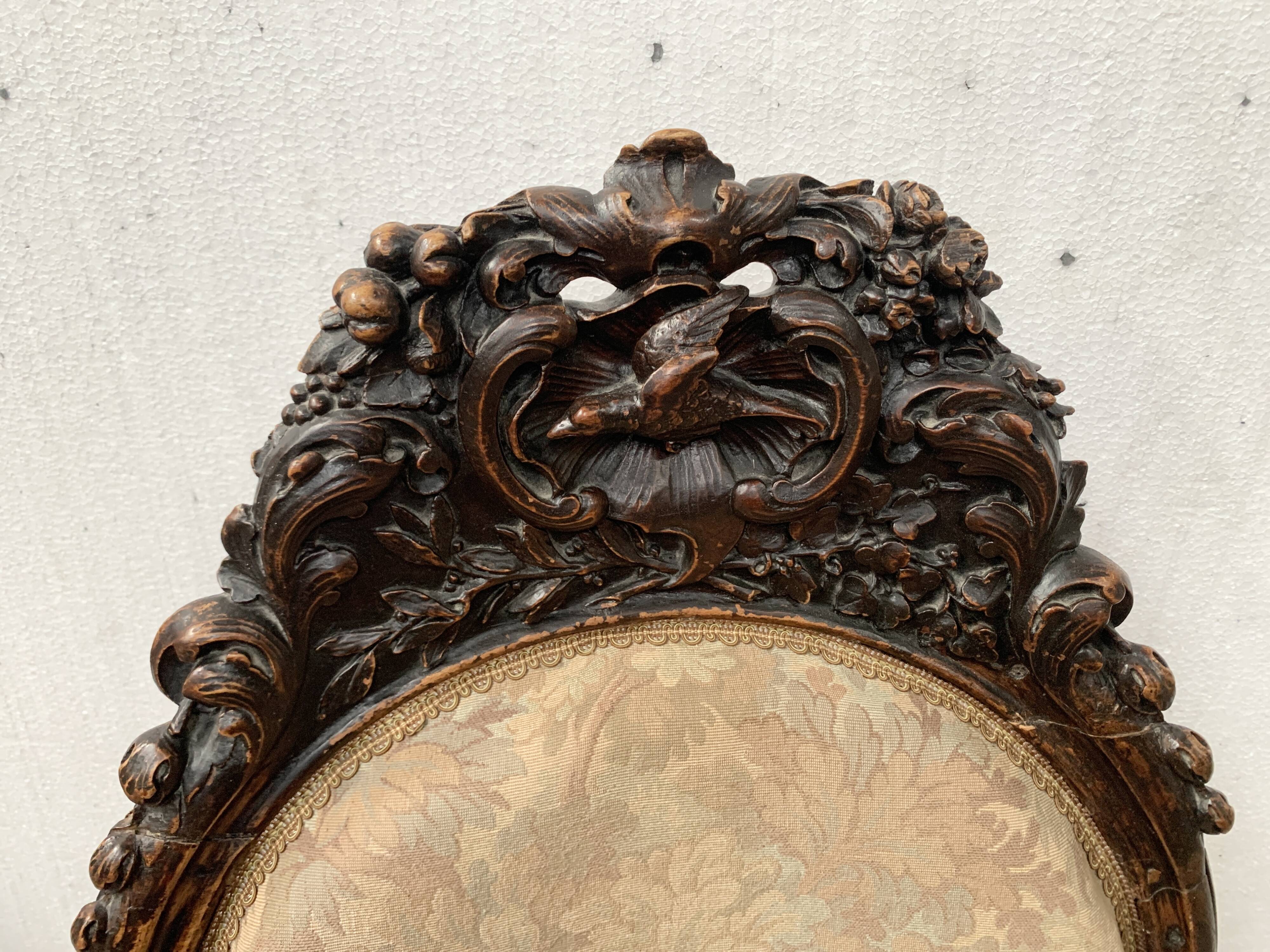 Richly carved Napoleon III ceremonial armchair