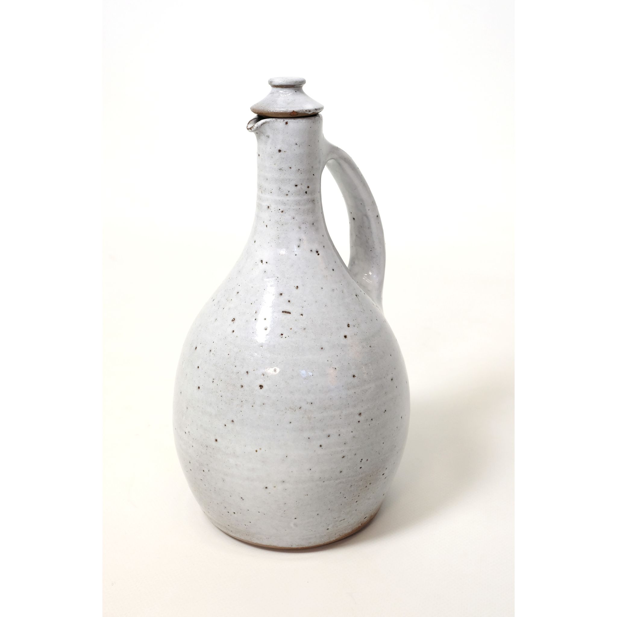 Pichet et bouchon en grès émaillé, 26cm