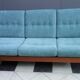 Teak and Green fabric Danish 3 seat sofa 1960s