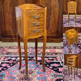 Louis XV style bedside table in rosewood and oak from the 1970s.