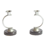Art deco arc shaped candle stick holders 1930s