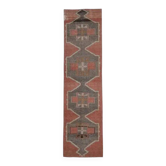 Tapis de couloir Oushak turc en laine et coton fait main, années 1970
