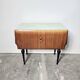 80s Italian Nightstand with Glass top