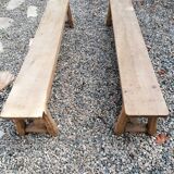 Farmhouse table with solid oak benches