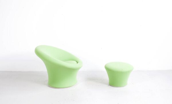 FAUTEUIL MUSHROOM ET REPOSE PIEDS F560 PIERRE PAULIN ARTIFORT ÉDITEUR 1959 1ÉRE ÉDITION