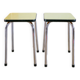 Pair of yellow formica stools, 1970