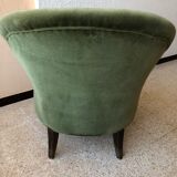 Toad armchair in green velvet
