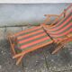 Vintage Deck Chair with Footrest – Transatlantic Stripes