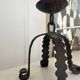 Brutalist iron candlestick Folk art